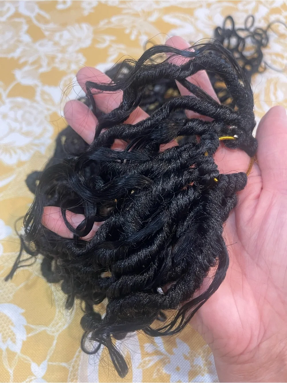 Sambraid Boho Goddess Locs with Human Hair Curls – 8 Packs Black color